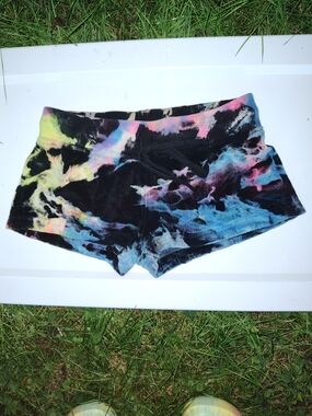 Tie-Dye Hard Tail Terry Cloth Soft Shorts - Black Multi